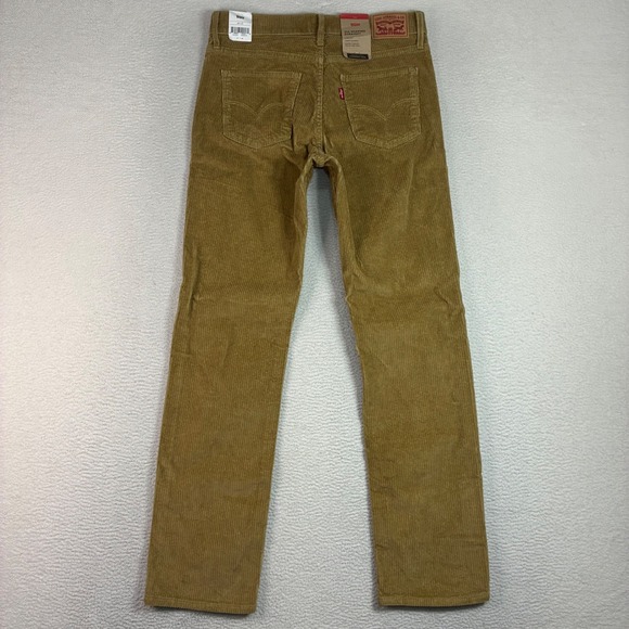 Levi's Denim - Levis 314 Shaping Straight Corduroy Pants Women 28x30 Tan Preppy Stretch NWT